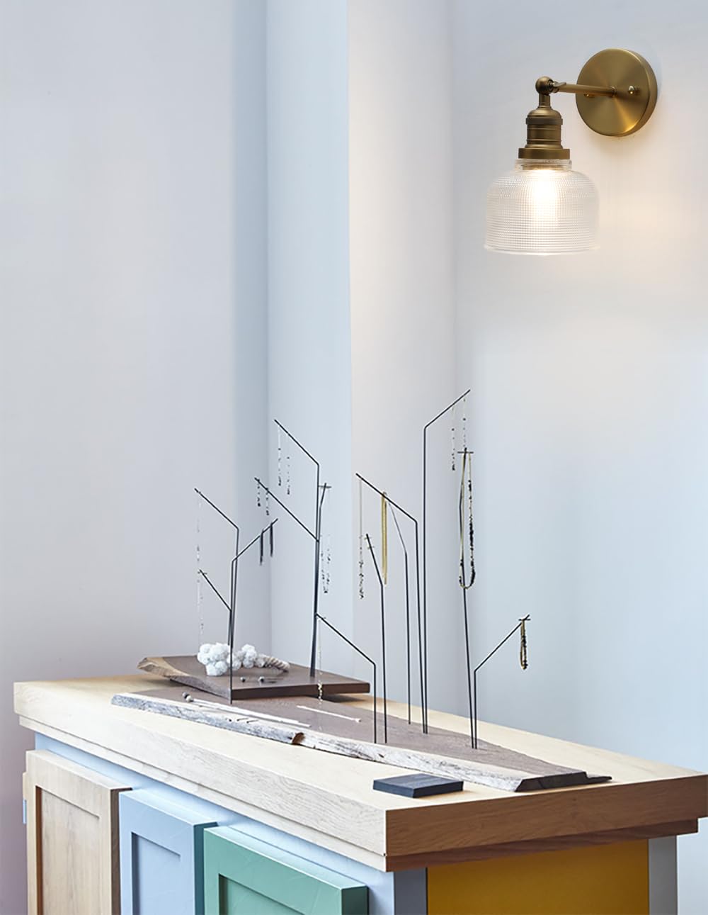 Yosoan Wandleuchte Vintage Industrie Loft-Wandlampen Gitter gemusterte Glas Wandbeleuchtung, Innenleuchte E27 für Wohnzimmer, Esszimmer, Schlafzimmer, Küche, Flur(Schwarz Farbe) (Antike Farbe)