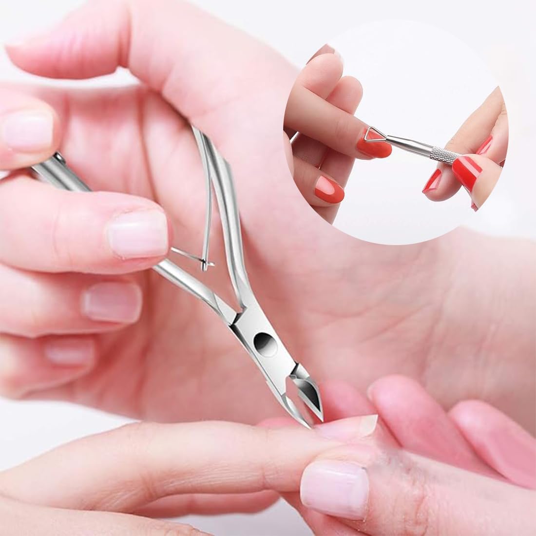 3Pcs Alicate Para Cutículas Y Herramienta De Cortador De Cutículas Profesional,Corta Cuticulas Profesional,Corta Cuticulas, Pinza De Acero Inoxidable Para Las Uñas De Dedos De Manos Y Pies