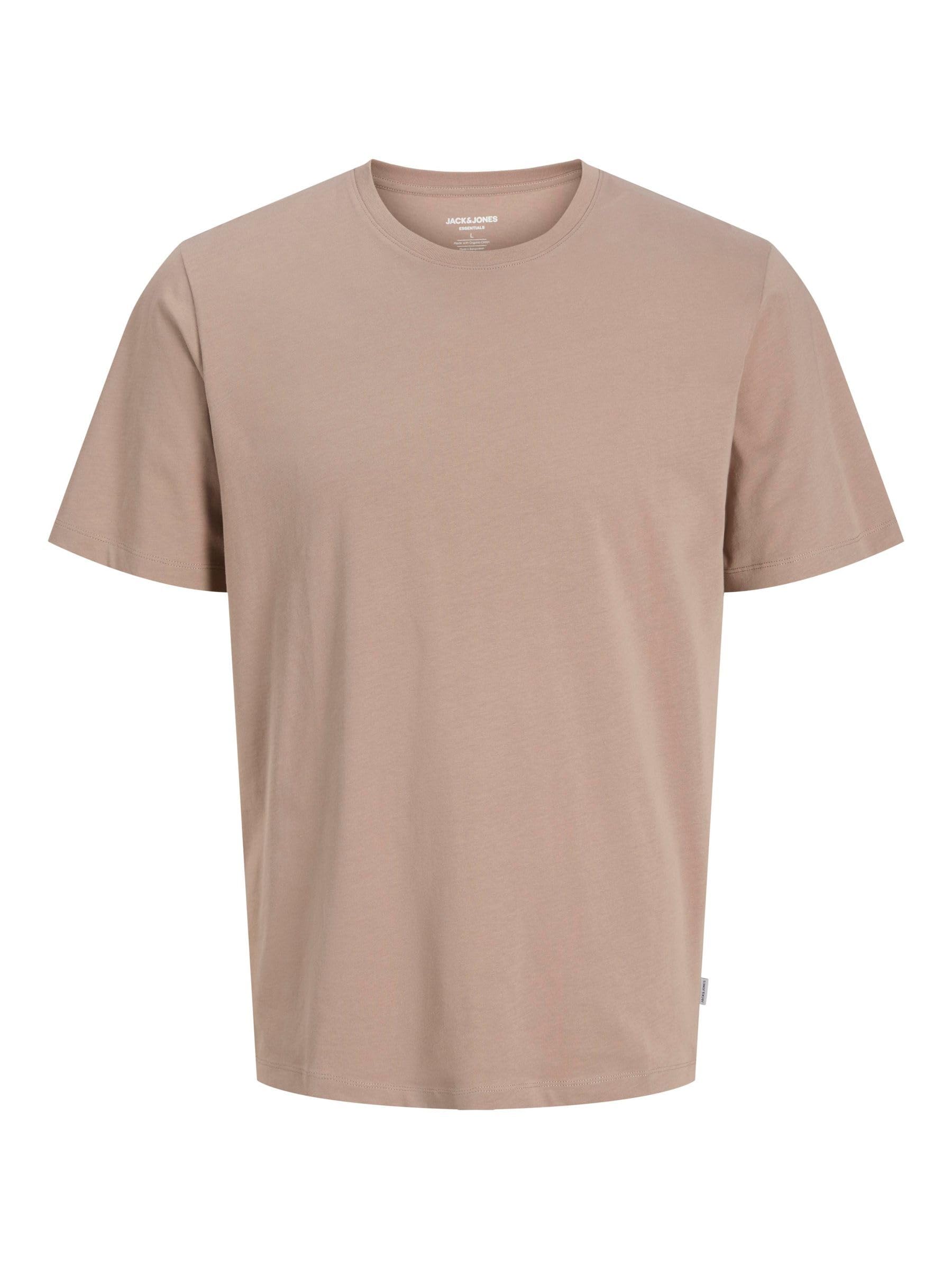 JACK & JONES Male T-Shirt Plain T-Shirt, Mocha Meringue, L