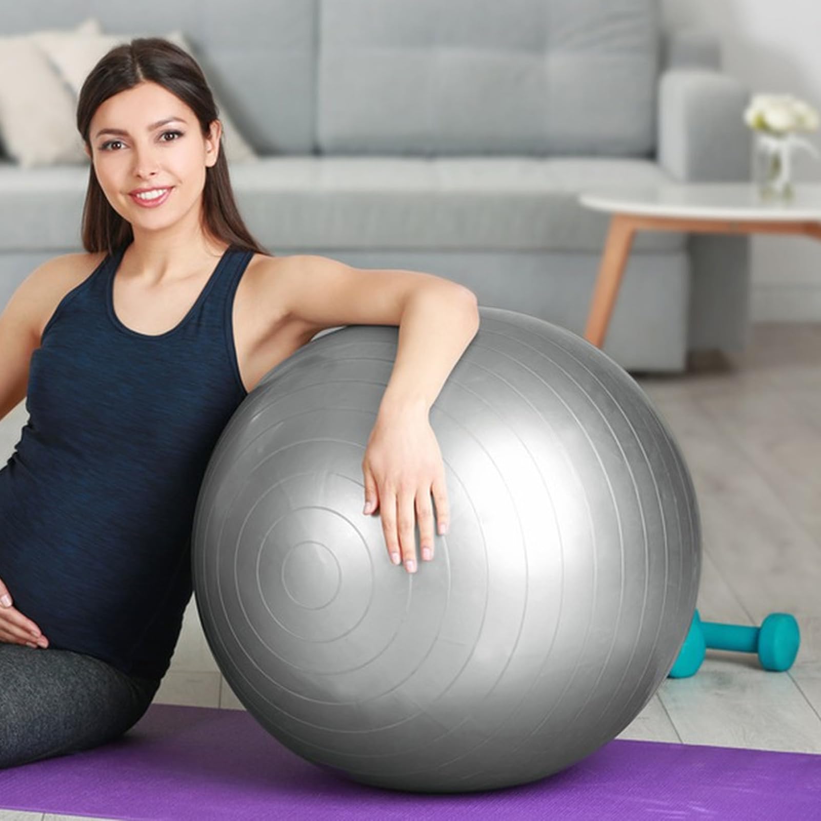 Duża piłka do jogi | Ergonomiczna do wzmacniania mięśni tułowia, piłka do ćwiczeń fizycznych, do fitnessu seniora, treningu sportowego, rozgrzewka do sypialni i