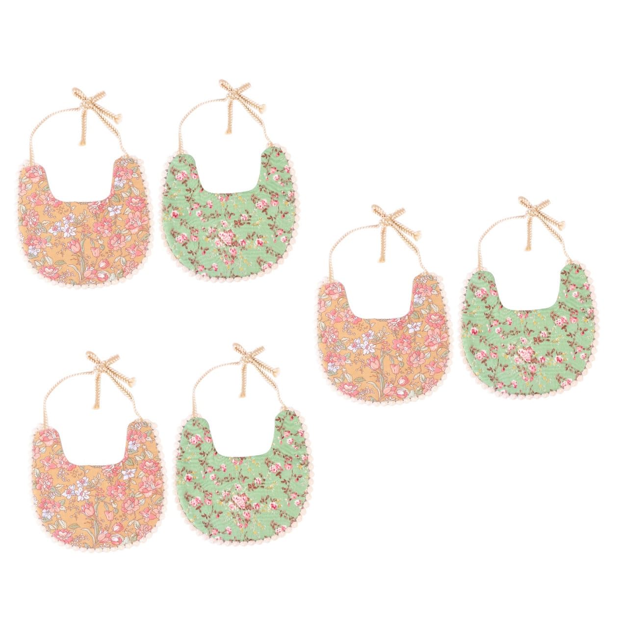 UPKOCH 6pezzi Bavaglini Per Assorbenti Impermeabili e Lavabili Per Evitare Macchie Svezzamento e Salivazione Unisex Design Due Strati