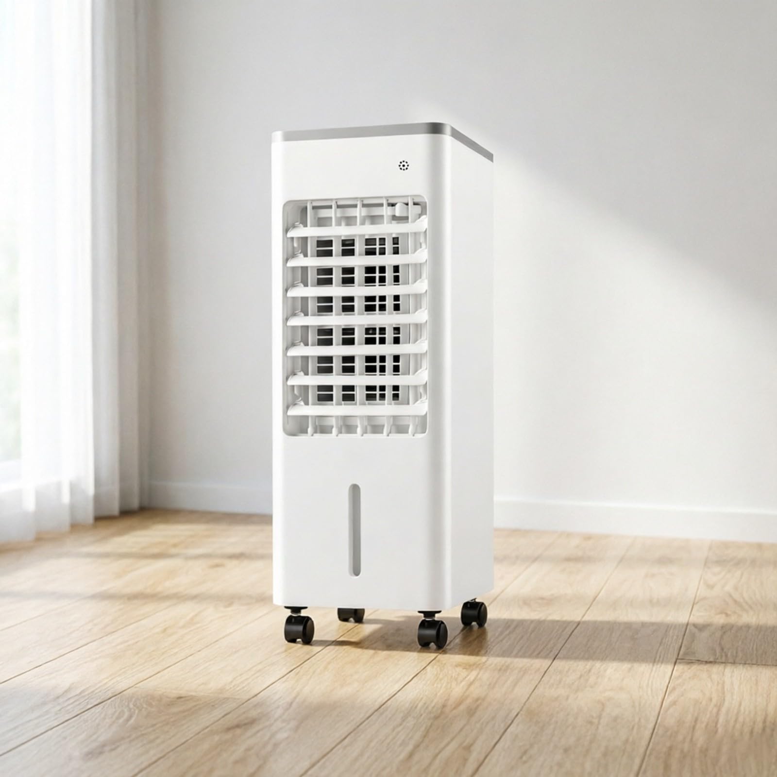 Ventilateur d'air conditionné évaporatif portable, 4-en-1 (Blanc, 6L) | Télécommande & minuterie 7,5h : programmation, arrêt auto pour économie d'énergie et sécurité