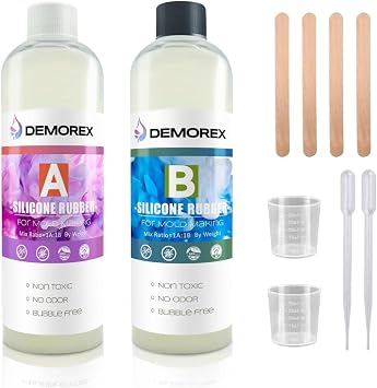 Silicone Mold Making Kit, Super Elastic Liquid for Mold Maker, Fast Cure Translucent Silicone Rubber for Casting Resins Mold, Candle, Soap 20.4 OZ