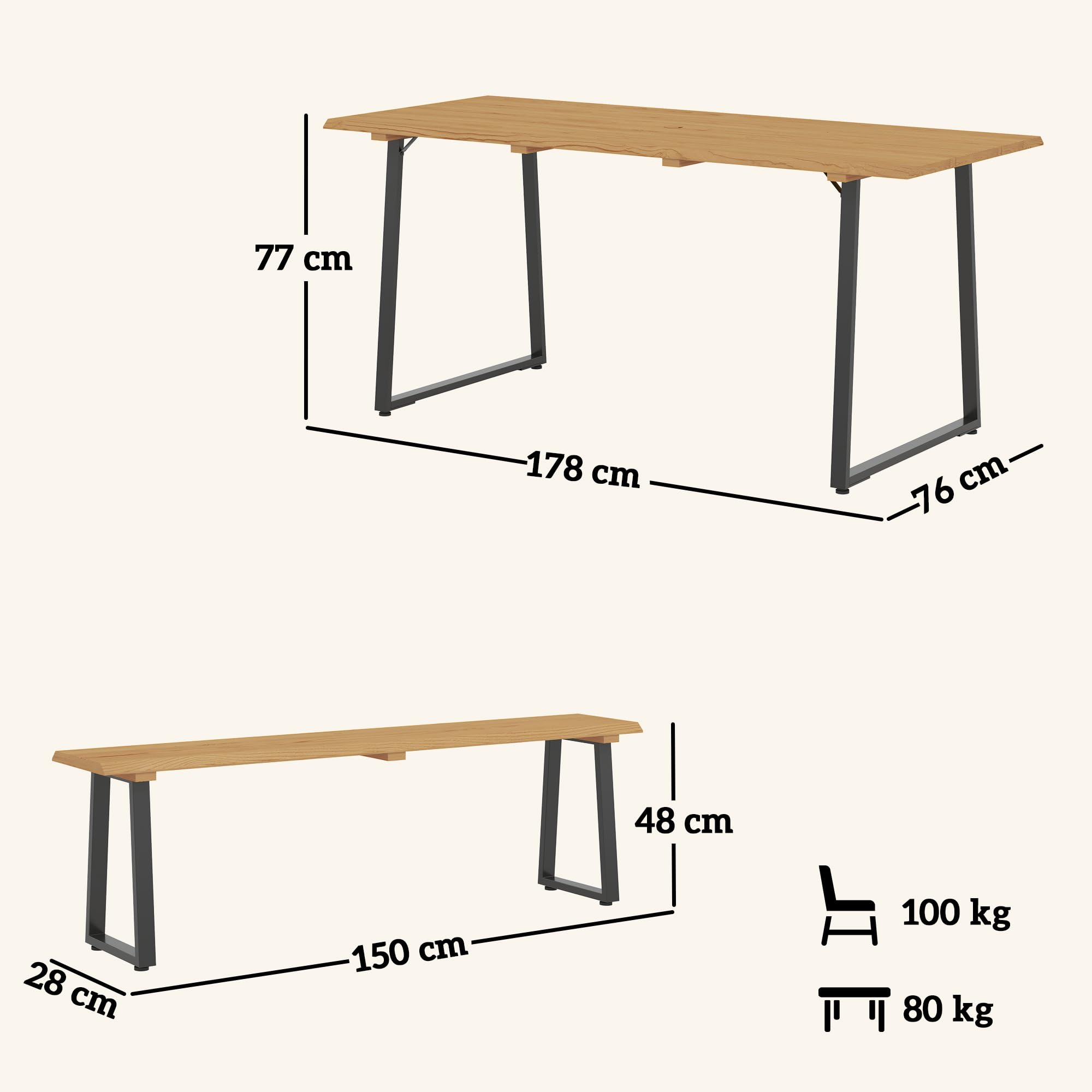 Outsunny Sitzgruppe 3-teilig Holz Essgruppe für 6 Personen mit Esstisch und 2 Bänken Schirmloch Esszimmergruppe Holztisch Küchentisch-Set Gartenmöbel für Balkon Terrasse Naturholz