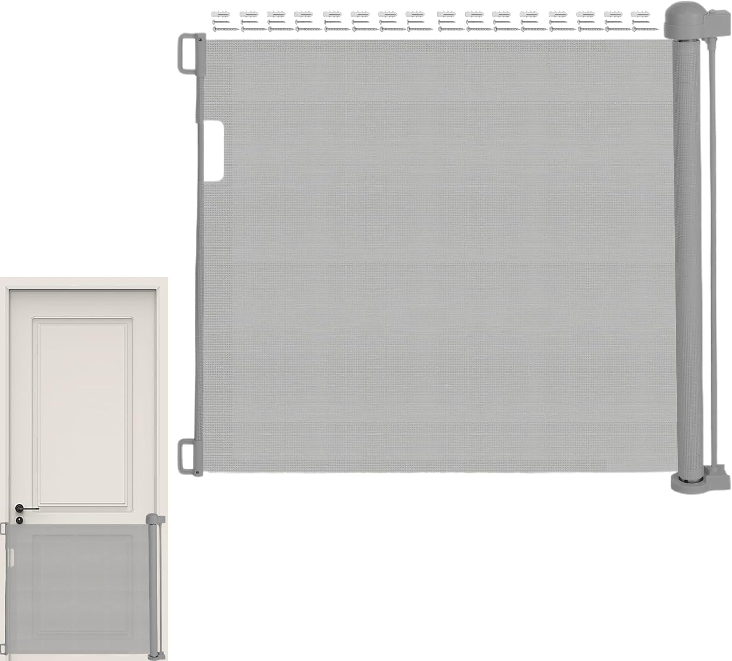 Dog Gates for Doorways - Retractable Kids Stair Door Pet Gate,Child Safety Door Pet Fence,for Indoor Outdoor House Hallway Staircase Balcony Terrace Deck Garage