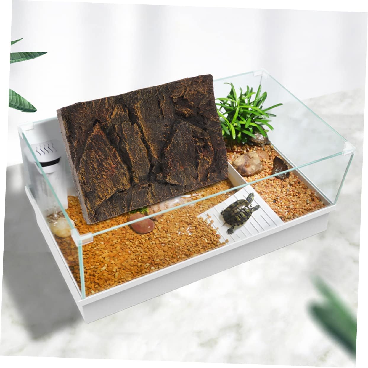 VANZACK 2pcs Reptile Tank Background Boards Turtle Tank Decor for Aquatic Turtle