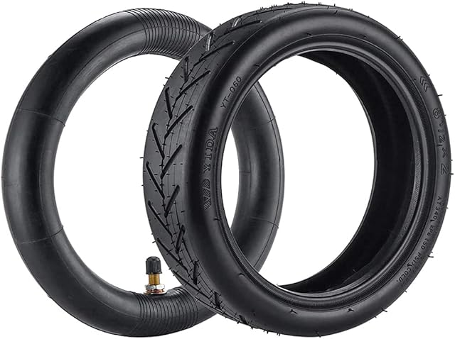 2 Pieces Electric Scooter Rubber Tire, Replacement Tires, Rubber Solid Tire, Anti-Skid Rubber Tire For Xiaomi M365 Other 8.5 Inch Universal Inflatable Inner And Outer Tubes (Black)