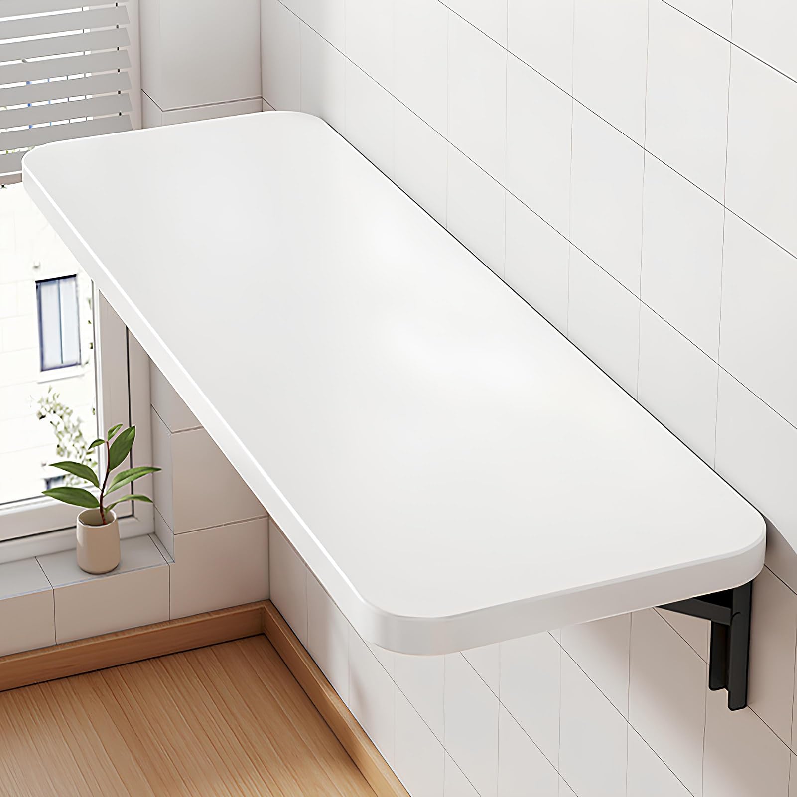 Table pliante murale en bois gain de place pour bureau et cuisine