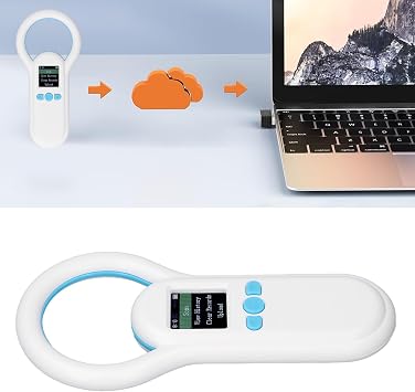 Pet Microchip Scanner 134.2Khz, Animal ID Reader with 1.44 Inch TFT Display, Reads ISO FDX - B EMID Chips, Stores 500 Records, for Pet Vets Farms Shelters