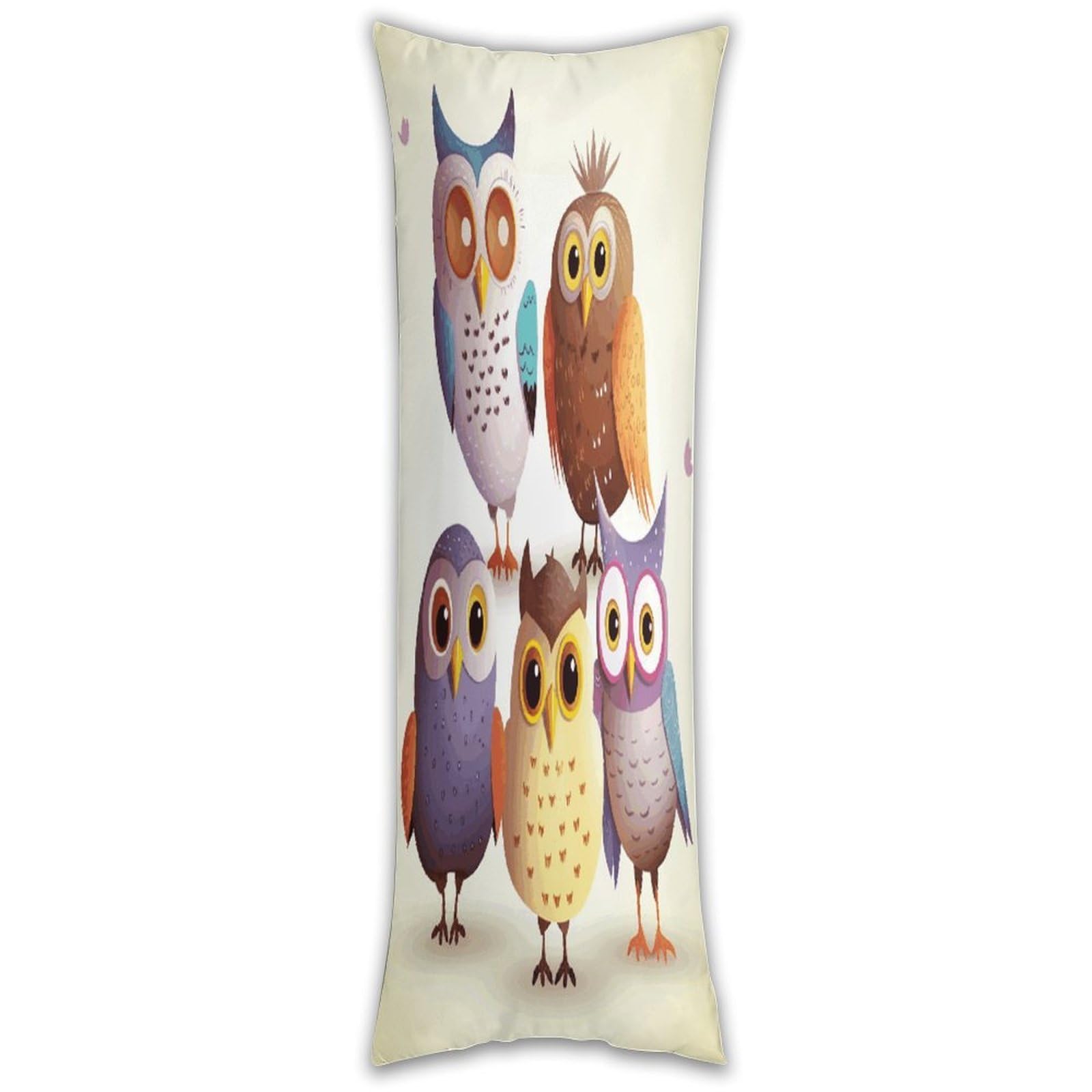 Owls Birds Long Pillow Case with Zipper Ultra Soft Microfiber Long Pillow Cover Breathable Body Pillow Protector Soft Wrinkle Pillowcase for Bed Sofa Bedroom 53 X 19 in