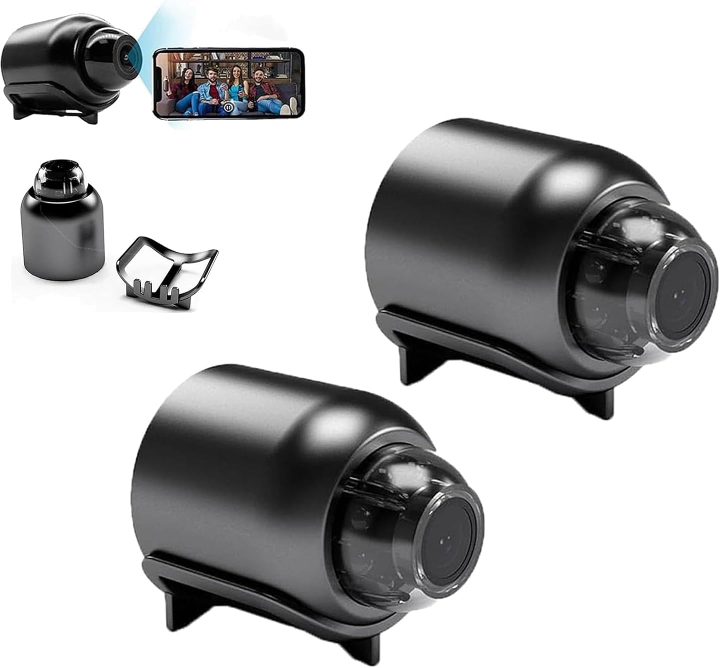 Cat Eye Camera, Popular Home Cat-Eye Camera, Mini Wireless Wifi Camera 1080p HD, Easy Installation, Night Vision Cam for Home Office and Car, Easy Installation (2pcs)