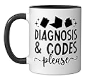Diagnosis And Codes Medical Coder Medical Coding Ceramic Mug, Black/White
