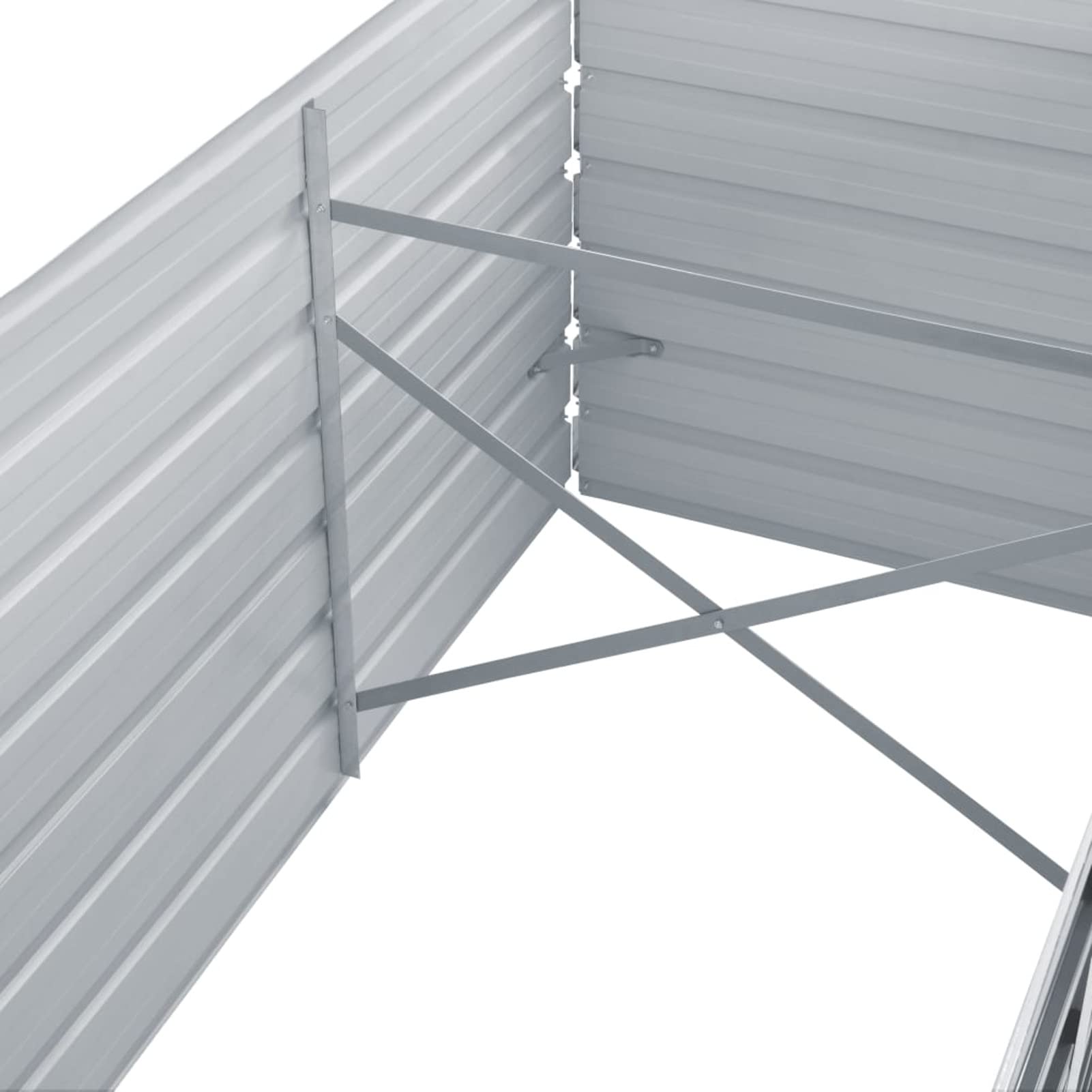 Arriate, Mesa De Cultivo, Huerto Domestico, Cultivo De Plantas Aromaticas, Arriate De Jardín, de jardín de Acero galvanizado Gris 240x80x77 cm