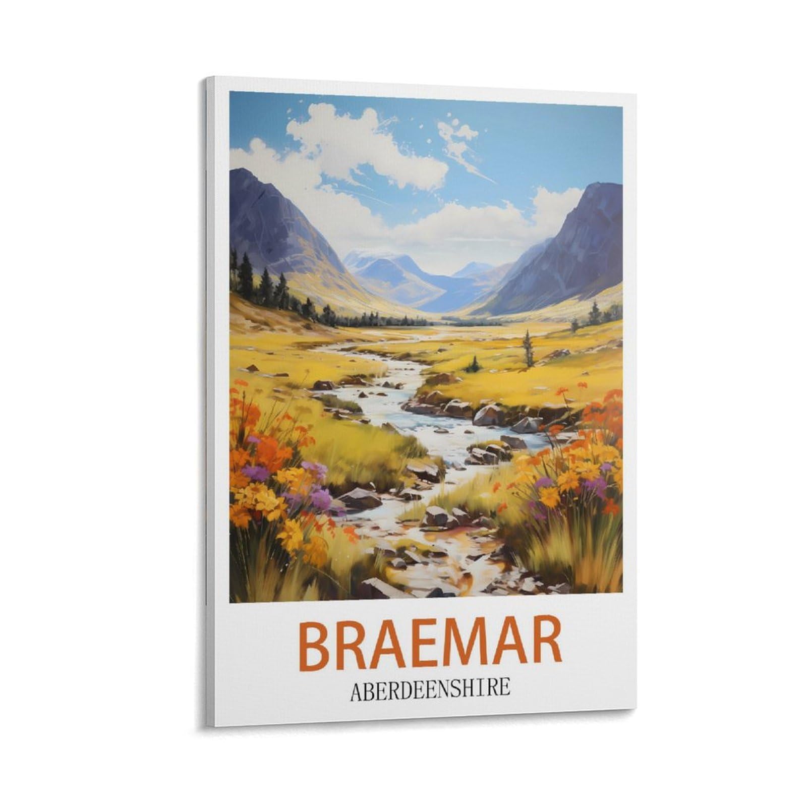 CEYHNO Braemar Aberdeenshire Vintage Travel Posters 08x12inch(20x30cm) Canvas Art Poster And Wall Art Picture Print Modern Family Bedroom Decor