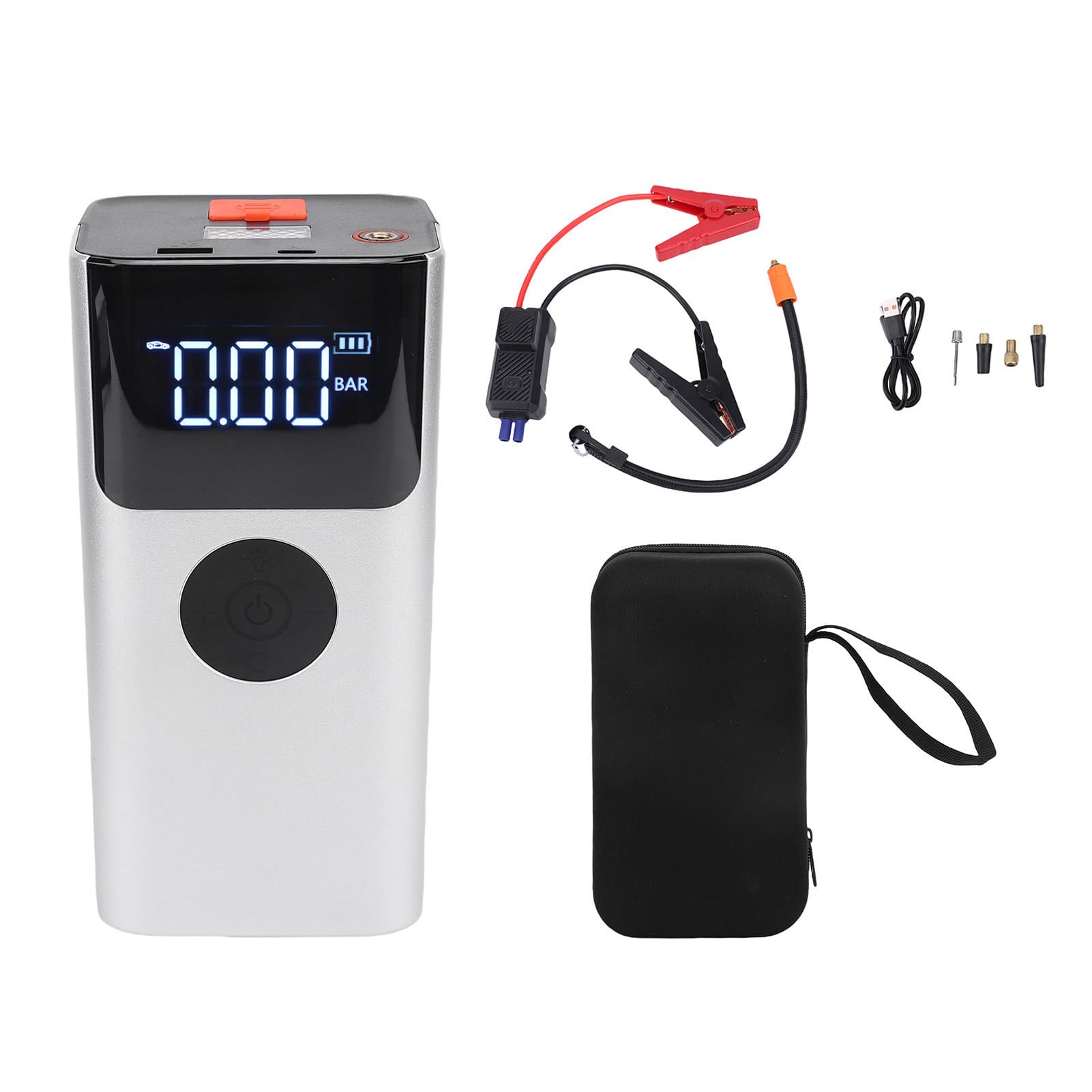 RiToEasysports Arrancador de Batería con Compresor de Aire, Inflador de Neumáticos 150 PSI, Cargador Portátil 1500A Pico para Vehículos 12V, con Puertos USB y Luz LED para Uso de Emergencia