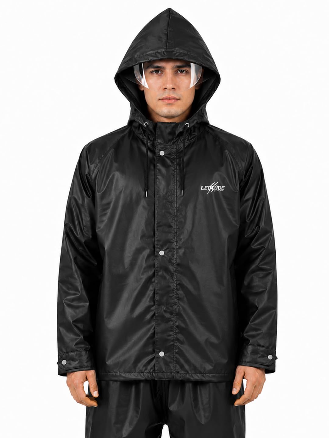 Men's Waterproof Rain Suit with Jacket and Pant With Reflective Surface, Extended Hood, Ouside and Inside Pocket-image-9