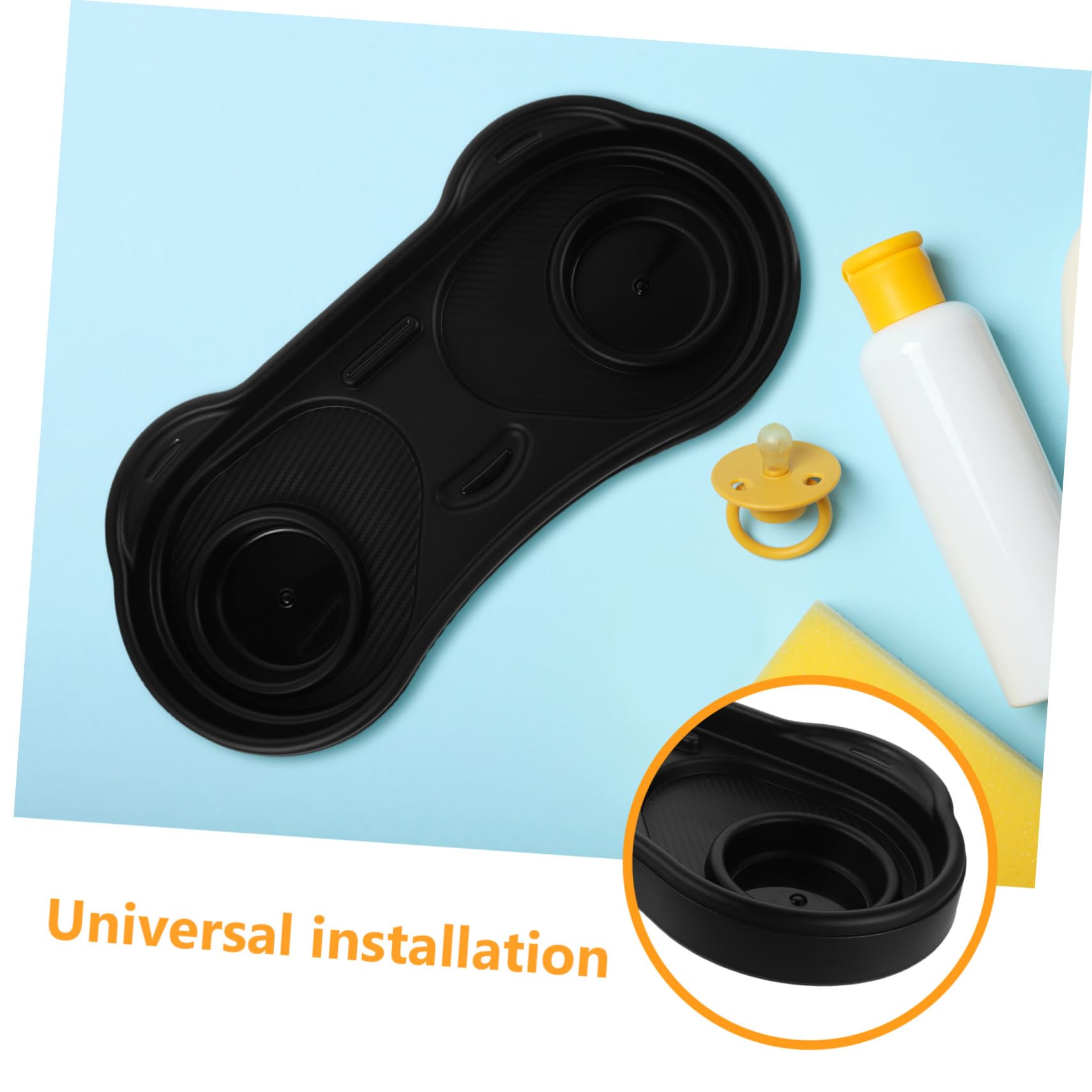 Abaodam Vassoio Porta Snack per Passeggino con Portabicchieri in Plastica Vassoio Rimovibile per Carrozzina e Girello Accessori per Passeggino