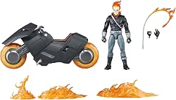 Marvel Legends Series, Figurine Ghost Rider avec Moto, Weiß