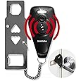 Securityman Portable Door Lock (Black) with 130dB Alarm & Personal Safety Keychain Alarm (Purple) | Travel & Home Security Bundle for Women, Children & Apartment Safety | Loud Self-Defense Siren & SOS