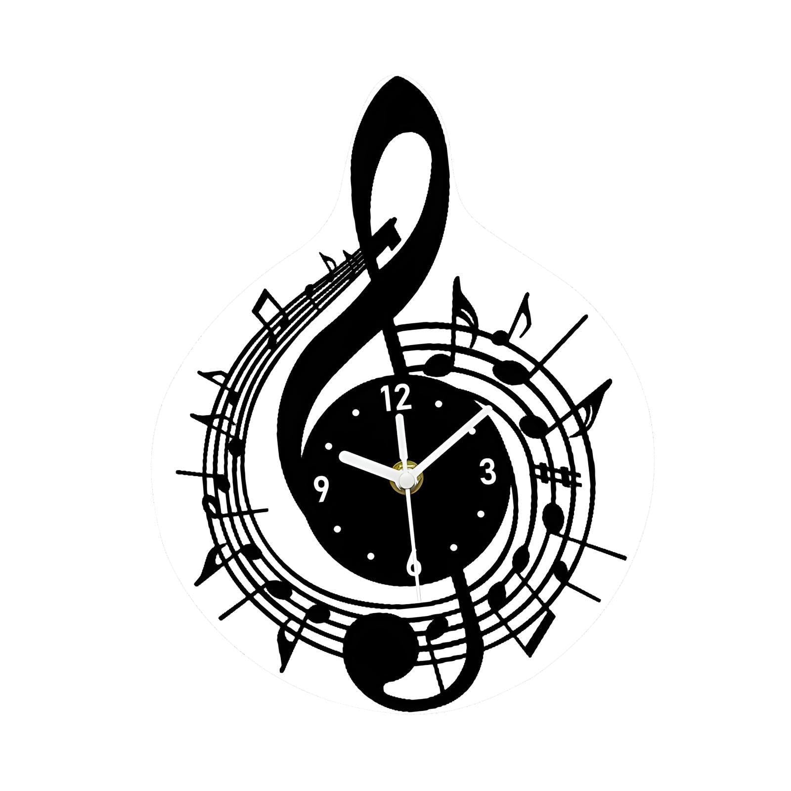 Horloge murale design note de musique lumineuse aux finitions modernes et épurées