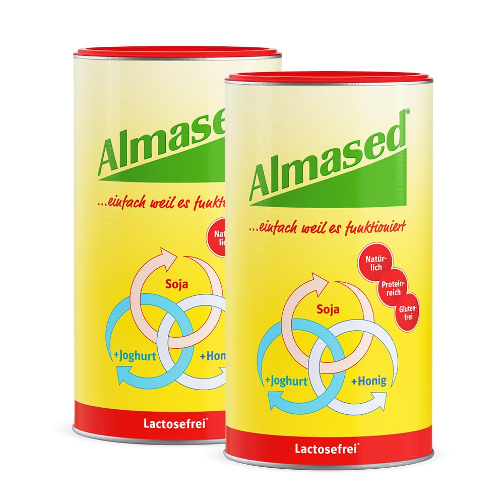 Almased Lactosefrei Pulver zur gesunden Gewichtsabnahme –2x500g – 20 Portionen - ohne künstliche Zusätze - vegetarisch und glutenfrei