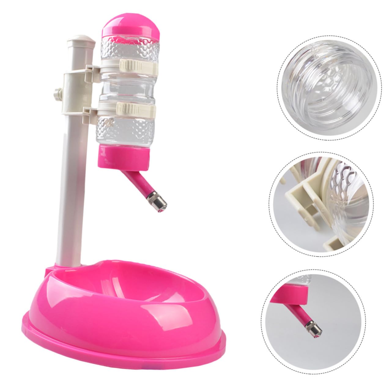 ibasenice Dispensador de Comida y Agua Automático para Mascotas Botella Visualizada de 500ml, Material PP y PVC, Comedero y Bebedero Adecuado para Perros y Gatos en Casa