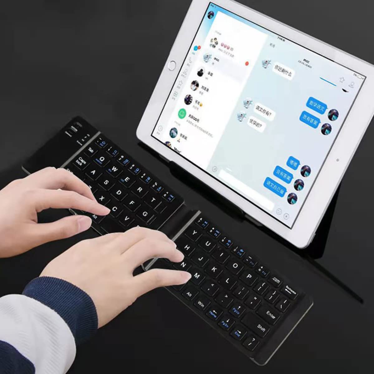 Portable Slim Wireless Bluetooth Keyboard for Tablet Laptop Support Windows, Android Mini, Air, Pro, New iPad, Android Smartphone