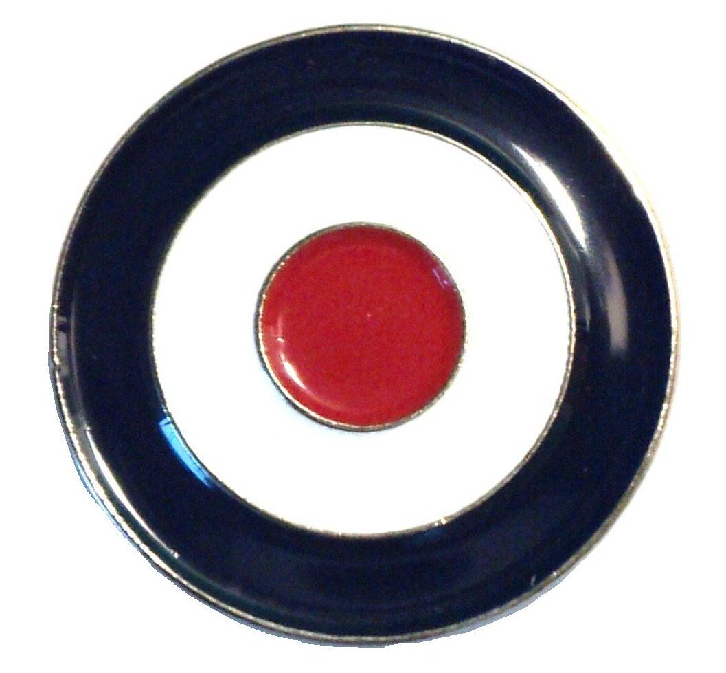 Red White & Blue MOD RAF Target Roundel Scooter Metal Enamel Badge