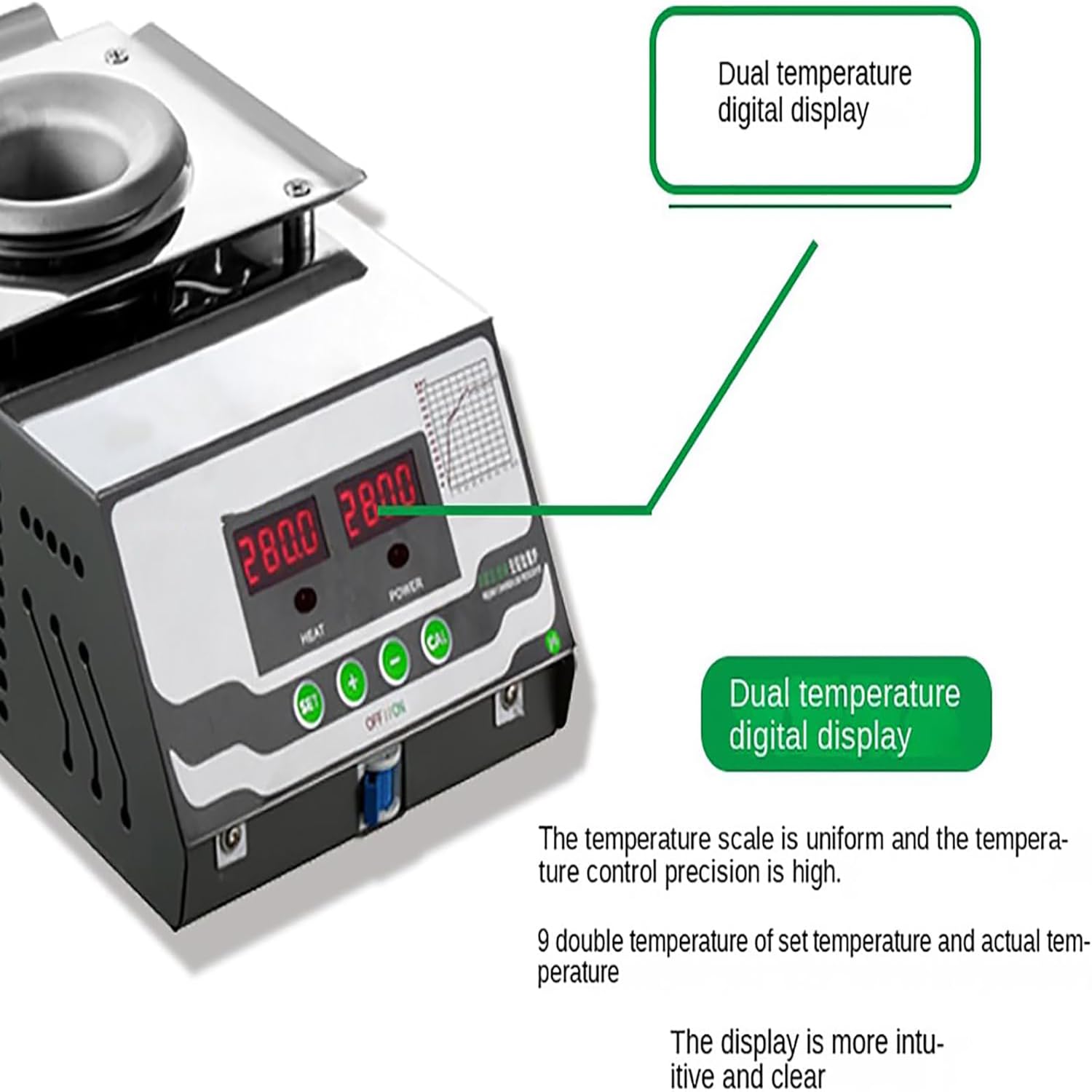 Pentola per Saldatura, pentola elettrica Portatile per Fusione, Temperatura 0℃-600℃, per impianti elettronici, Laboratorio, per saldature, riparazioni. (500w)