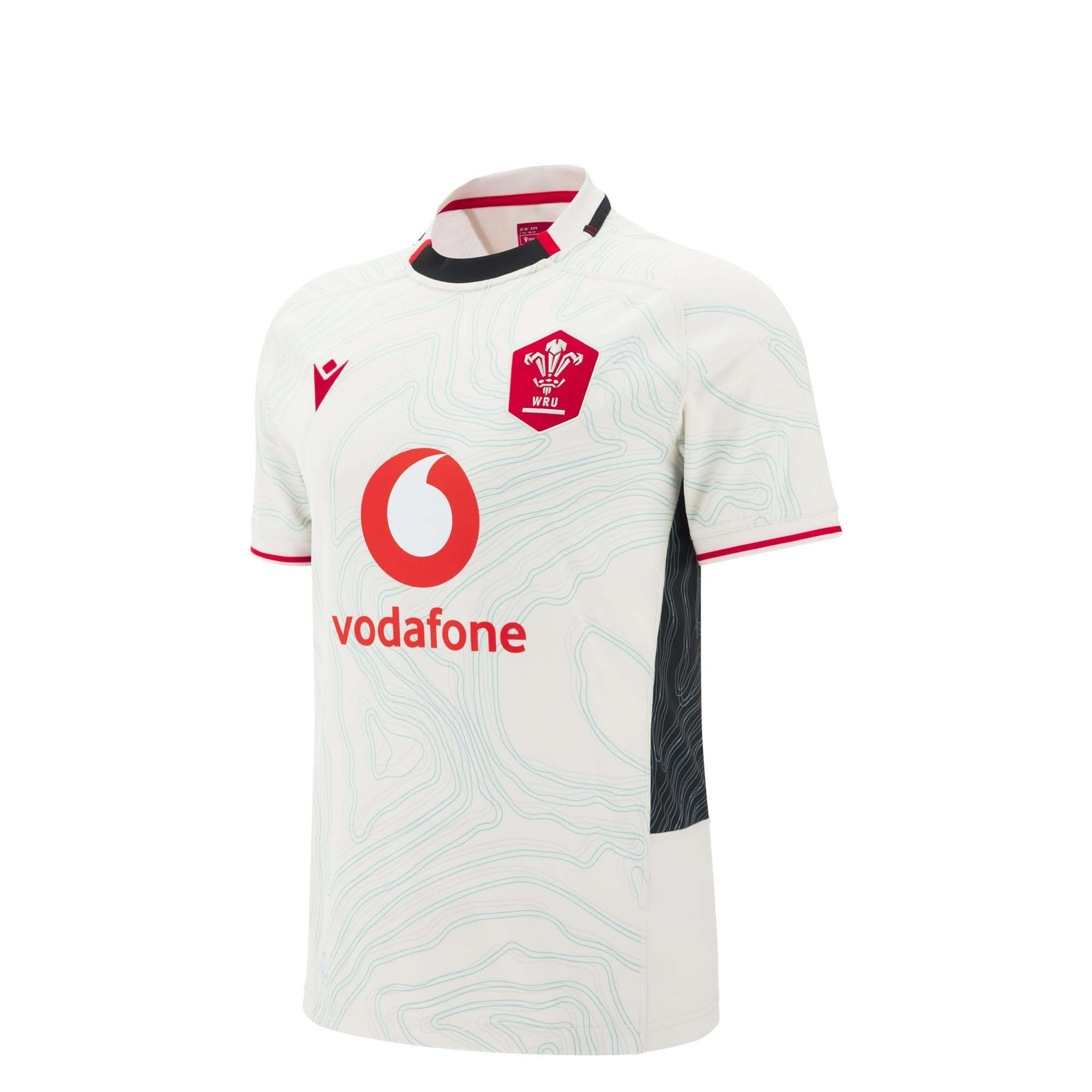 Macron Wales WRU 2025/26 Junior Rugby Shirt - Home/Away (UK, Age, 14 Years, Regular, White - Away)