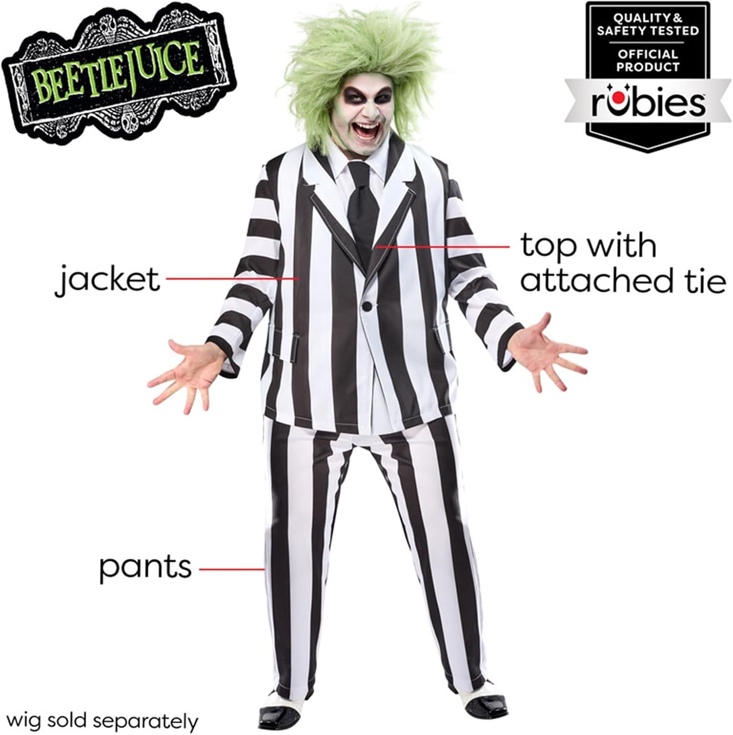 Rubies Men's Beetlejuice Adult Costume