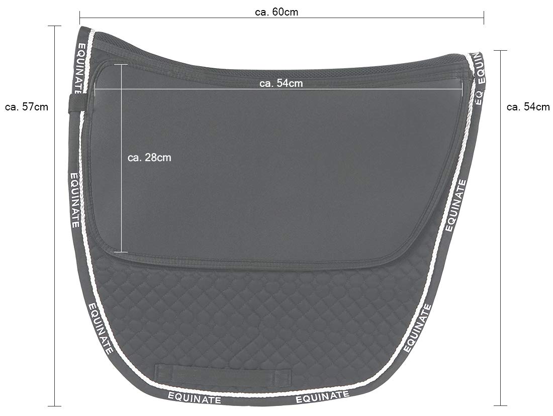 Equinate 3 Zonen Korrektur Schabracke Allround mit 8 Memory Foam Einlagen zur Sattelanpassung