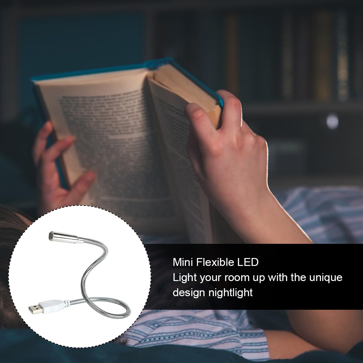 Cerioll Lampada LED USB Flessibile, Mini Luce Portatile, 2 Pezzi Lettura Luci a LED per Tastiera Computer, PC, Alimentatore Mobile