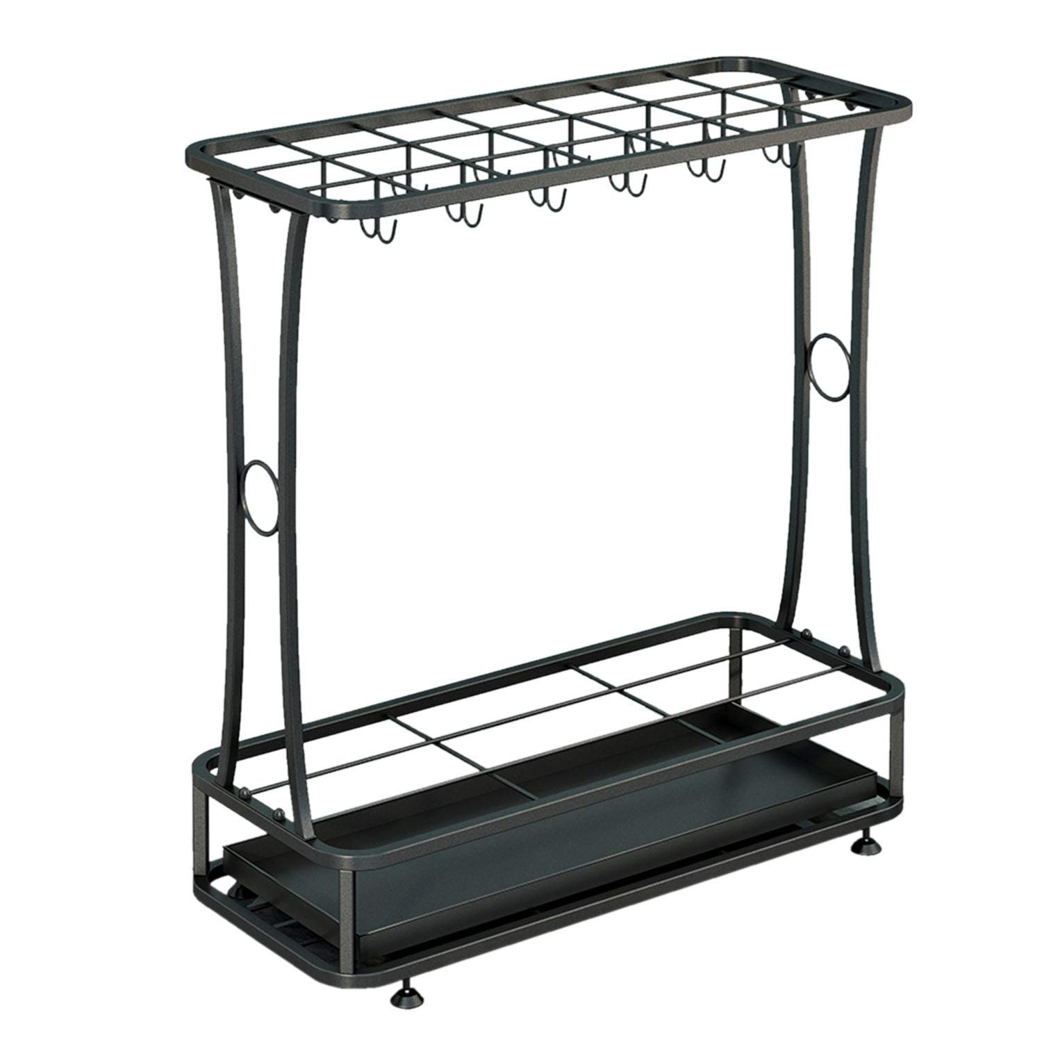 Porte-parapluie multifonctionnel en métal forgé, meuble de rangement de salon