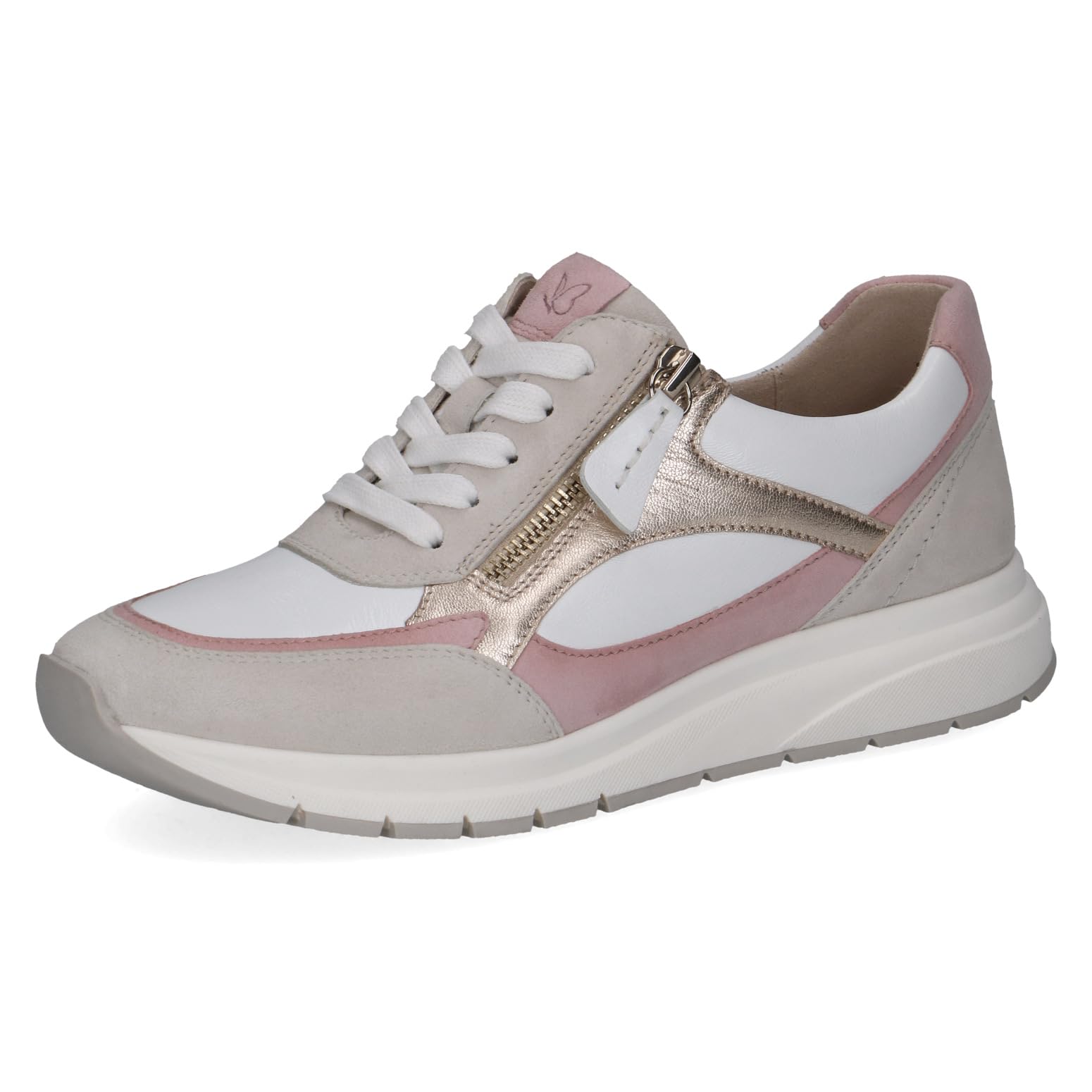 CAPRICE Women's Leather Sneakers, White (OFFW PERL COM), 7.5 UK