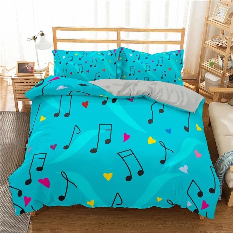 Housse de couette 200x200 musique bleue pour sublimer la chambre des enfants