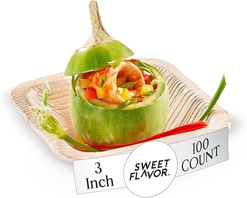 Cuenco de hoja de palma natural de 3 pulgadas (100 unidades) cuencos biodegradables para fiestas y eventos, ideal para el medio ambiente, servir