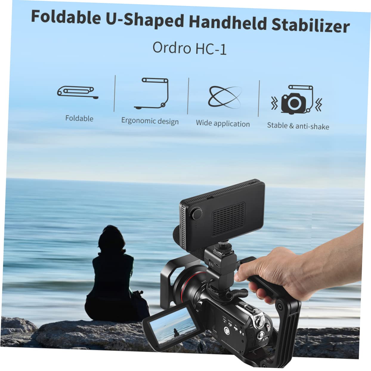 DOITOOL Estabilizador de Cámara Plegable para DSLR, Soporte Estable para Vídeo, Tornillo Estándar 1/4 y Disparo en Ángulo, Negro