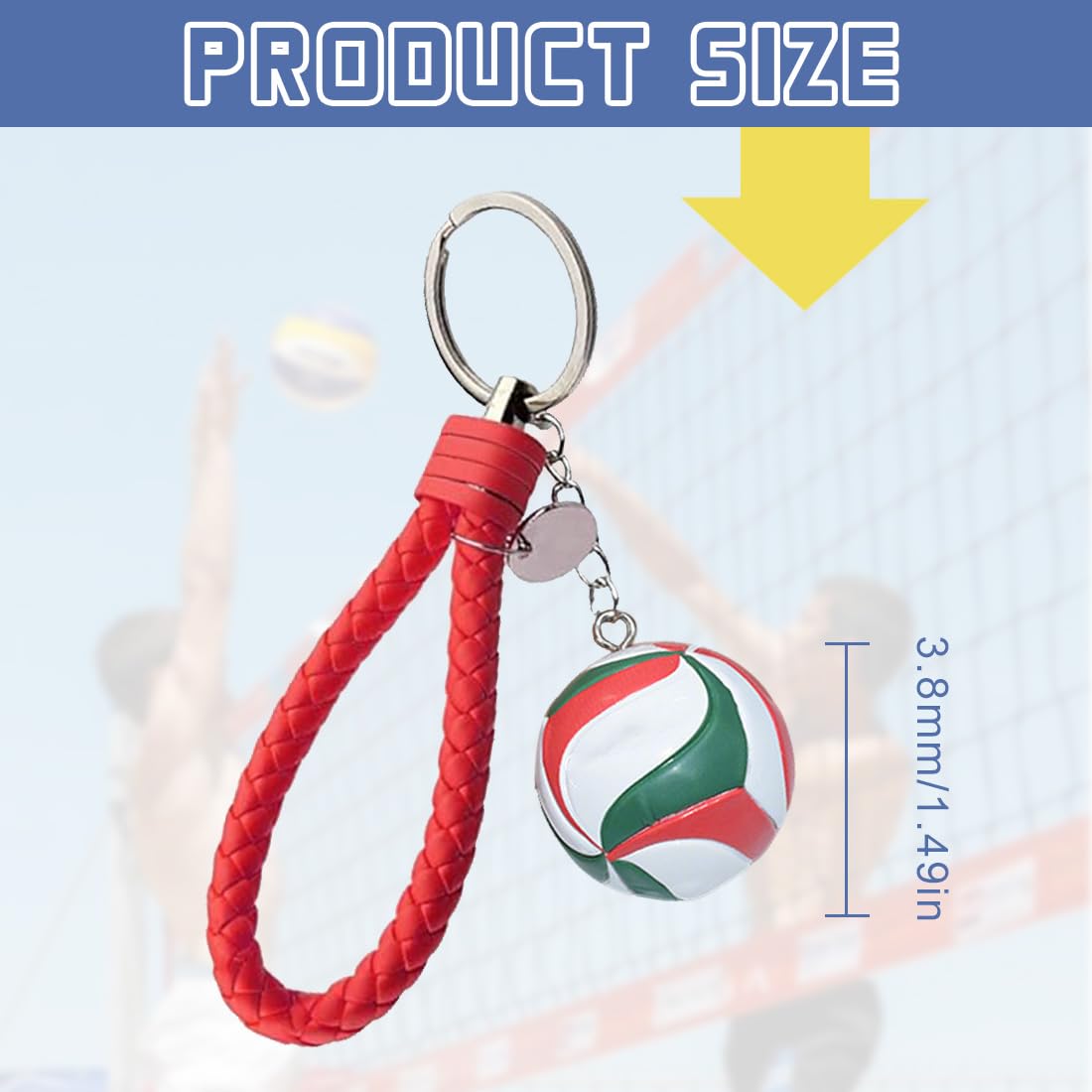 Llavero vóleibol, 2 Llaveros de Bolas Deportivas de Voleibol Llaveros de Bolas Deportivas para Fiestas Favores de La Escuela Carnaval Bolsa de Regalo para Fiestas