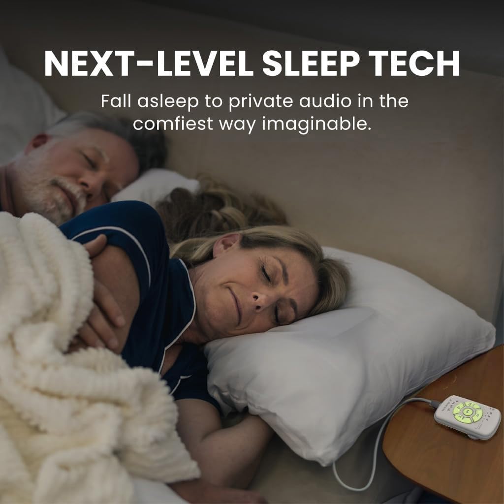 Avantree Slumber 2 – Bluetooth Pillow Speaker for Sleeping with 4 Ultra-Flat Speakers, White Noise, Remote Control & Sleep Timer, Soft Sleep Headphones Design for Side Sleepers – Beige