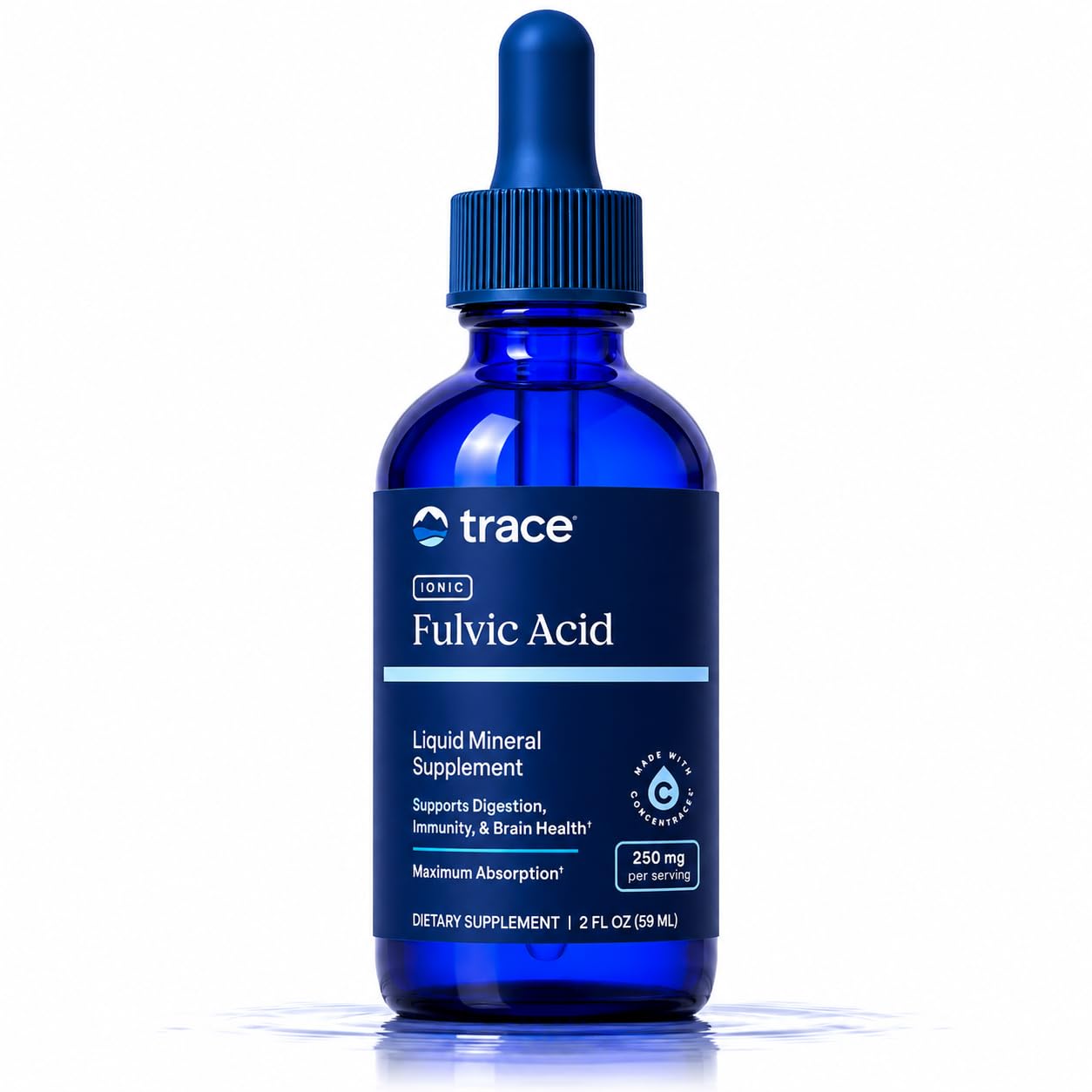 Trace Minerals Fulvic Acid | Flüssige Ionische Fulvinsäure | 250 mg | Darm, Verdauung, Haut, Gehirn | Mineralstoffe Komplex 72+ Mineralien und Spurenelemente, PH-Balance, Muskelausdauer, Hydratation