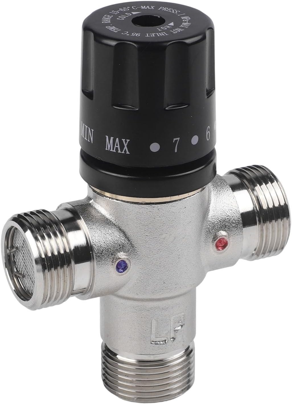 DN20 3/4 Inch Mixing Valve for Solar Heating Systems - Tamper-Proof Cap Accurate Temperature Control for Showers & Baths & Efficient Water Mixing Solution