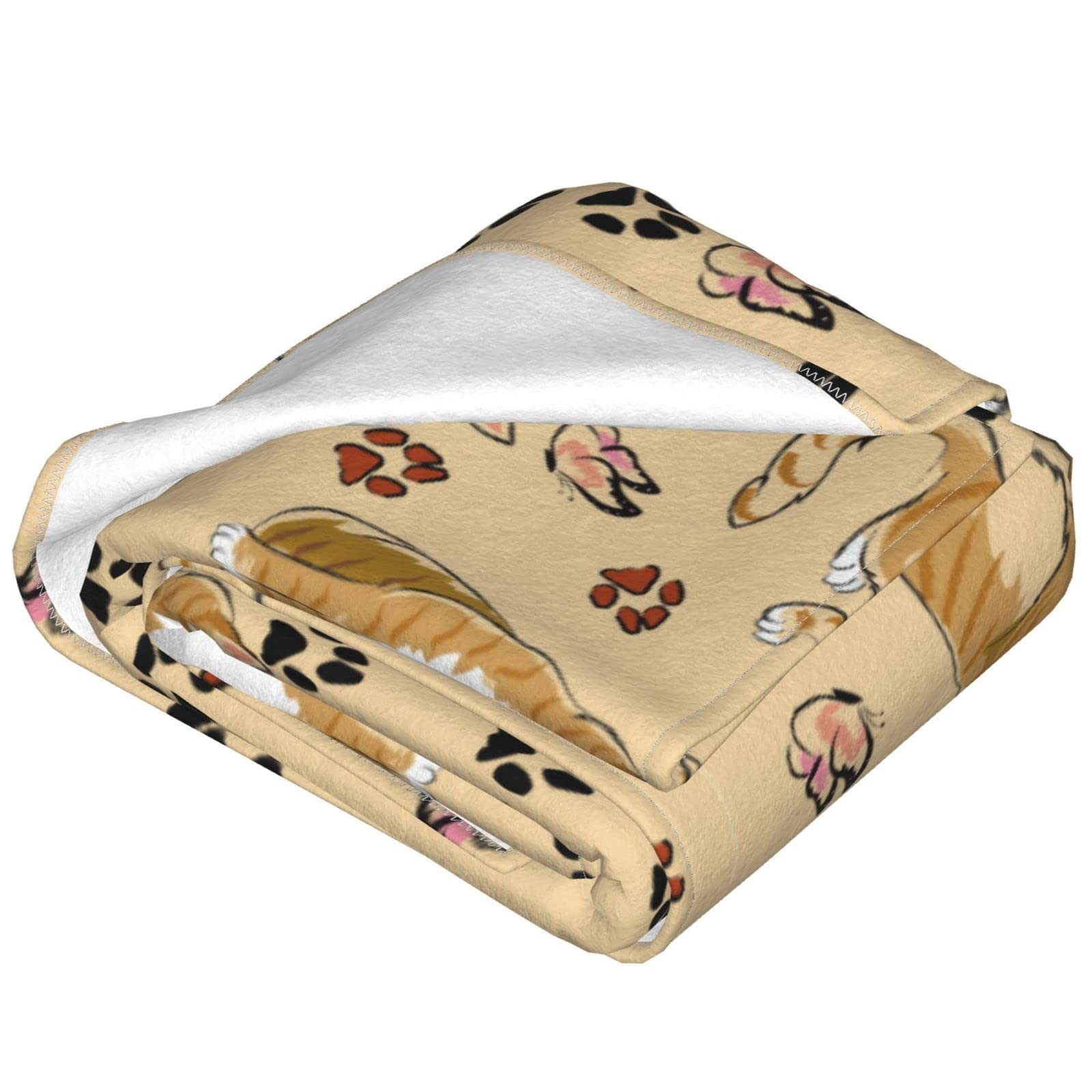 Coperta in pile leggera e morbida con zampe di gatto, per letto, divano, 127 x 101,6 cm