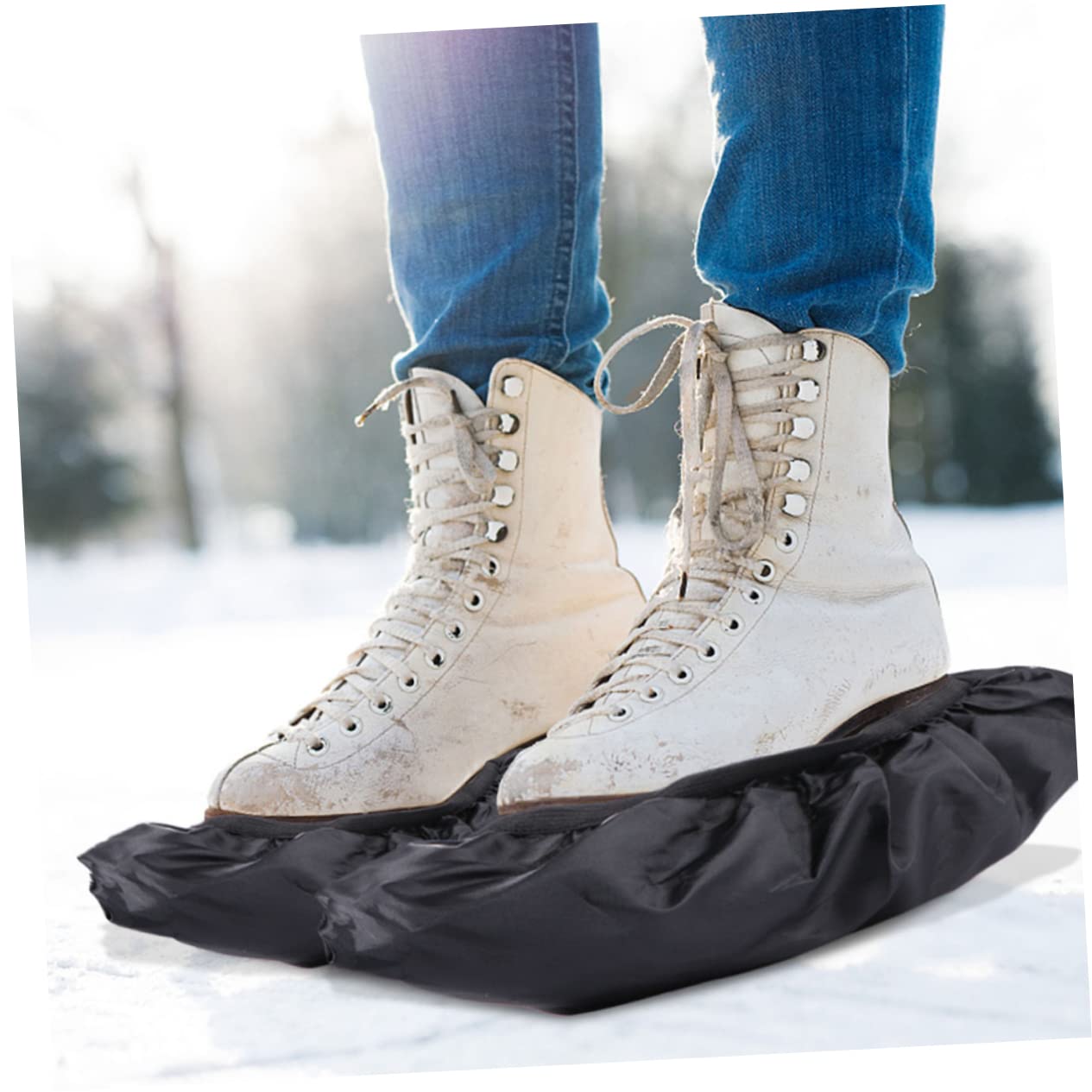 Sosoport Portavasos Cubiertas De Patinaje Guardias De Skate De Hockey Protector De Cuchillas De Patinaje Equipo De Protección De Hockey sobre Hielo Nylon Negro