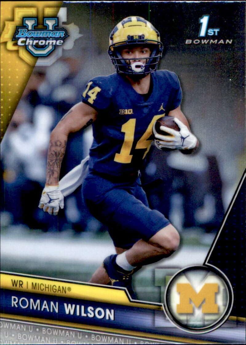 2023 Bowman University Chrome #169 Roman Wilson Michigan Wolverines Football Card - Sportscard Superstore