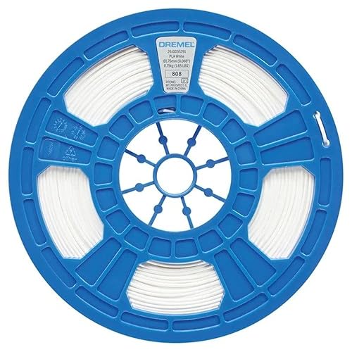 Dremel DigiLab PLA-WHI-01 - Filamento para impresora 3D, 0.069 in de diámetro, peso de carrete de 1.7 lbs, color blanco, habilitado para RFID, nueva