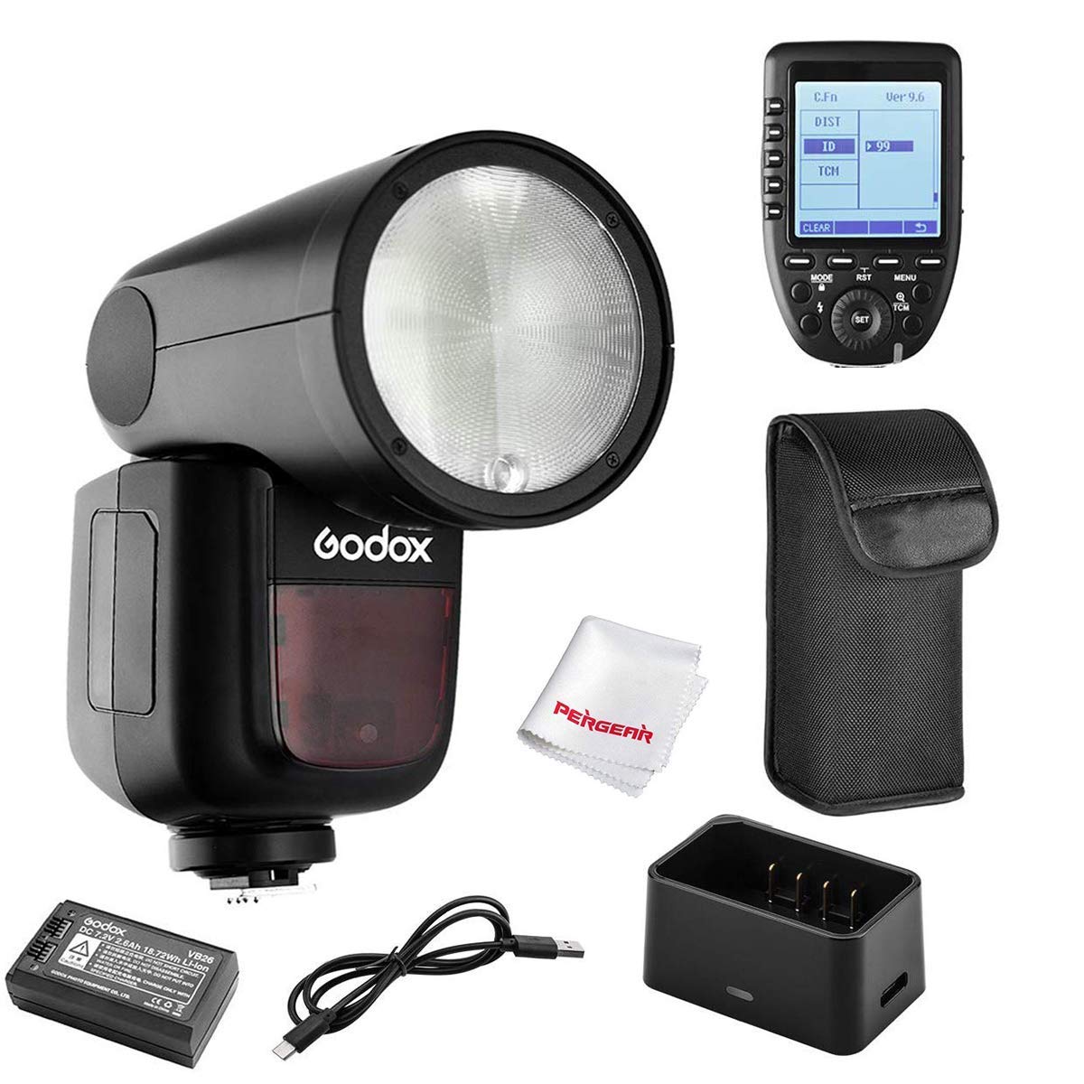 Godox V1-O Flash With Xpro-O TTL Trigger for Olympus - 76Ws 2.4G TTL Round Head Speedlight, 1/8000 HSS, 1.5 Sec. Recycle Time, 2600mAh Lithium Battery, 10 Level LED Modeling Lamp-image-8