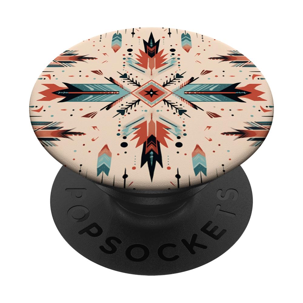 Aesthetic Boho Aztec Western Retro Pattern Design PopSockets Adhesive PopGrip