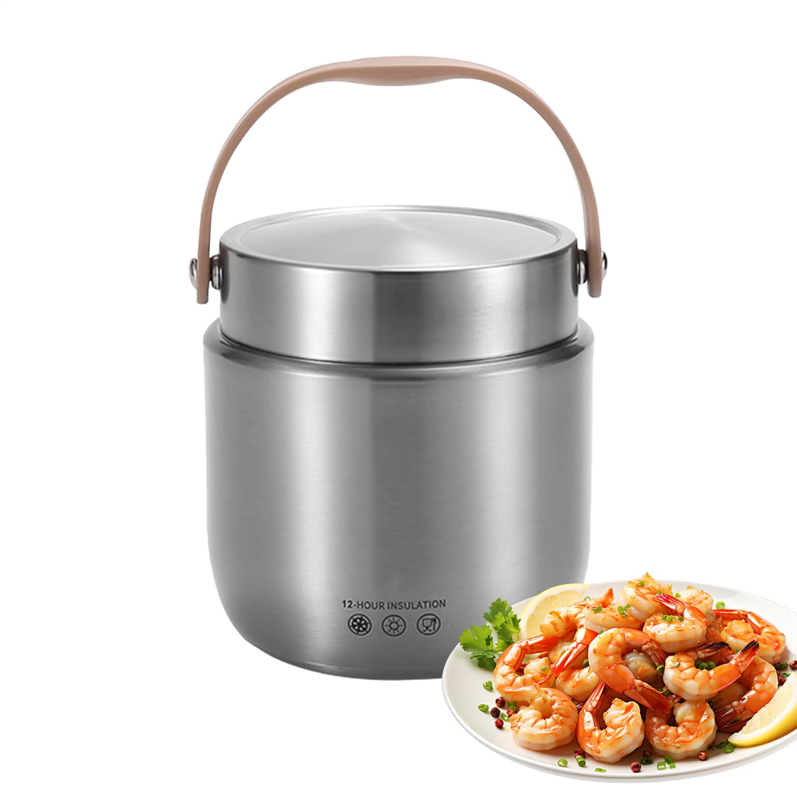 Termos Spożywczy Izolowany Termiczne Szczelne Termosy Do Zupy 1200 ml | Pojemnik Na Lunch Ze Stali Nierdzewnej Z Uchwytem Do Pracy, Podróży, Pod Gołym Niebem, Biwak I Piknik