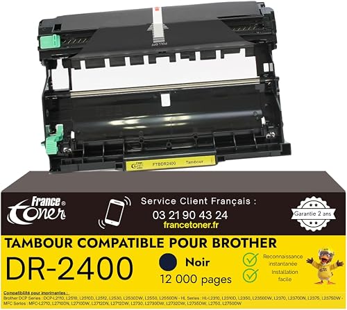 Tambour Compatible pour Brother DR2400 DCP-L2530DW M FranceToner